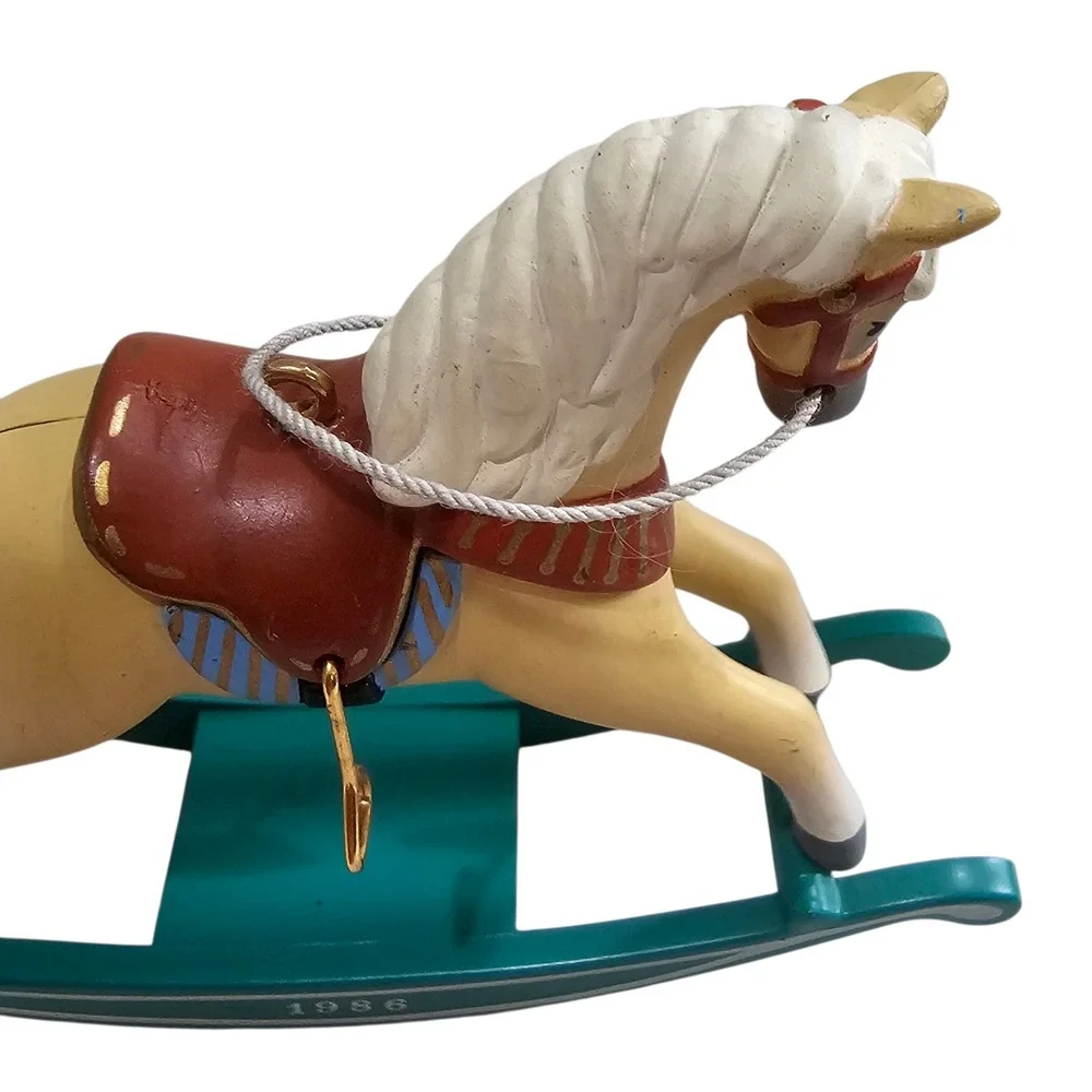 Vintage 1986 Rocking Horse Ornament, Christmas‎ Tree Decoration, Collectible